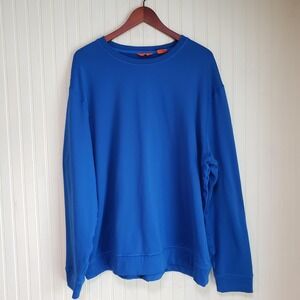 Merrell Pullover Mens 2XL Blue Stretch Knit Long‎ Sleeve Hiking Crewneck Shirt